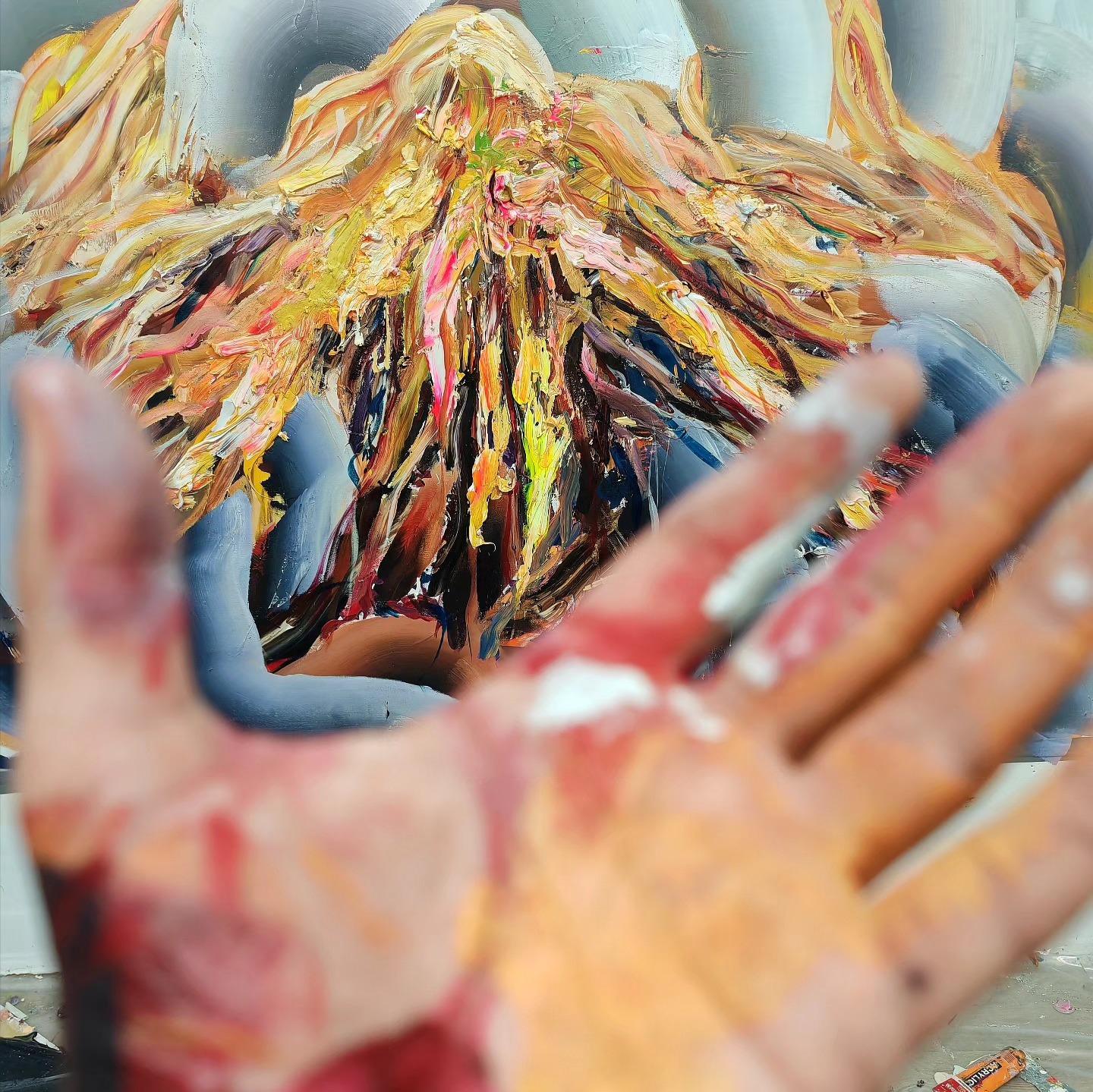 Hand in studio